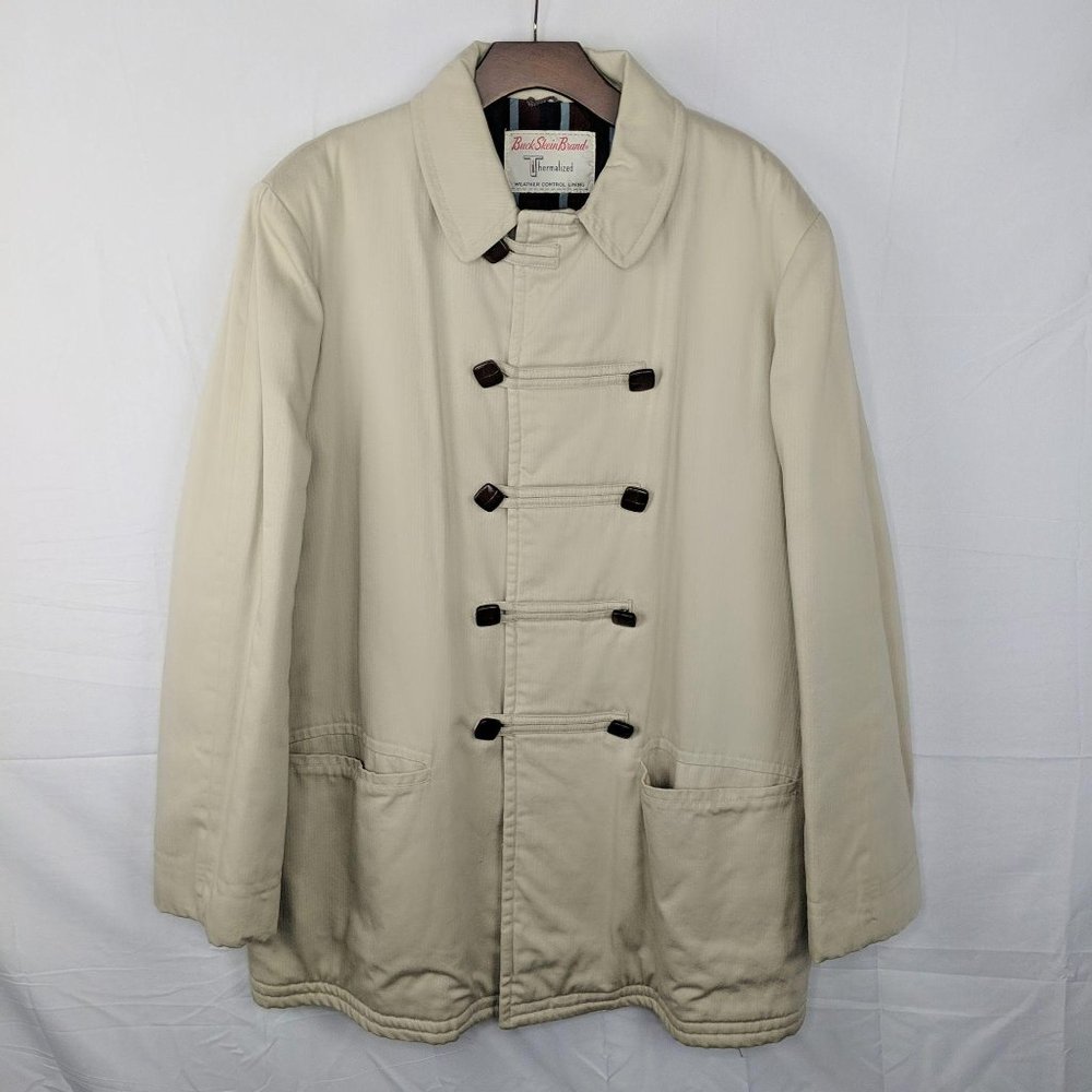 Vintage Buck Skein Faux Double Breast Pea Coat